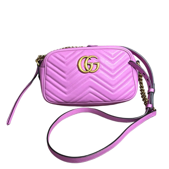 Gucci Handbags - Gucci GG  Marmont Small  Matelassé Lavender Pink Leather Crossbody Authentic